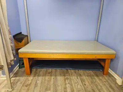 Two hardwood well upholstered treatment tables., View more