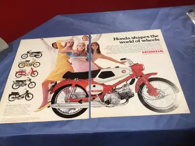 1967 Honda Scrambler, Trail, Rally, 50 Original 2 Page  Ad, View more