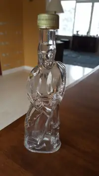 Hockey Player Glass Bottle
