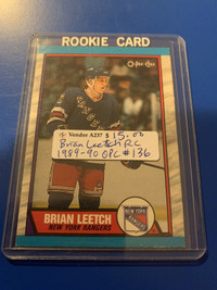 1989-90 OPC Brian Leetch RC Rookie Hockey Card Showcase 320