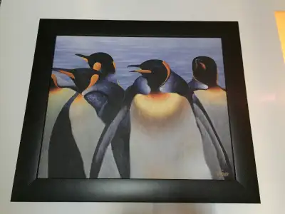 Original King Penguins Realism Acrylic Painting, View more