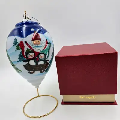 Pier 1 Li Bien Santa And Penguins Christmas Ornament Decoration, View more