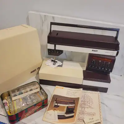 Vintage Pfaff Creative 1469 sewing machine. Made in West Germany. Does embroidery and monographing....