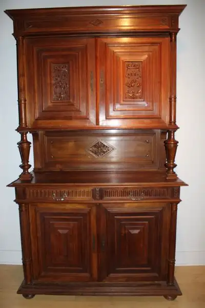 Antique French Server/ Buffet/ Cupboard in Walnut, View more