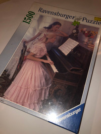 VINTAGE RAVENSBURGER 1500 PIECE JIGSAW PUZZLE "PIANO LESSON"