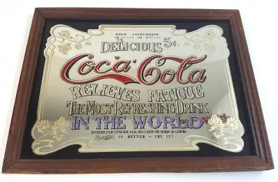 10 " x 13" Vintage Coca-Cola Delicious Relieves Fatigue Mirror, View more