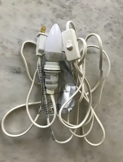 Ikea set cord white with new bulb!, View more