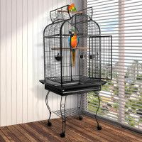 63-inch Large Bird Parrot Cage Rolling Cockatiel Finch Macaw 