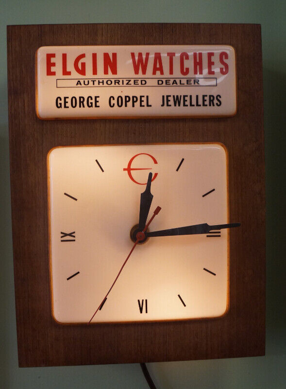 Jewelers Elgin Watch Advertising Clock in Arts & Collectibles in Owen Sound - Image 2