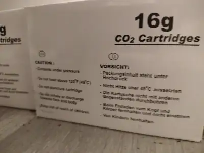 180 Co2's 16g threaded cartridges, View more