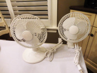 2 New White 8" Diameter 2 Speed Fans Surface mount plus Clip On