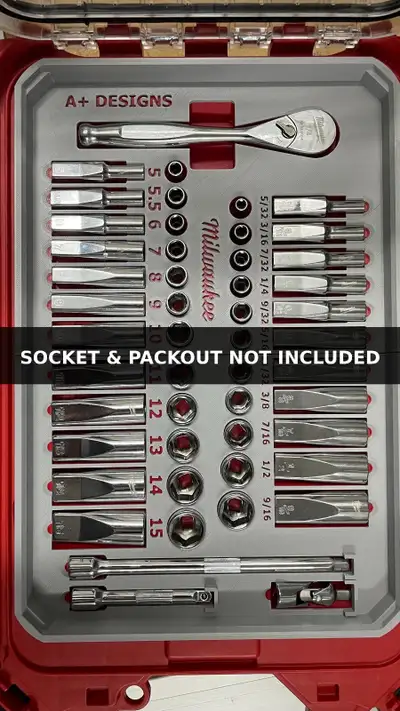 Milwaukee Compact Packout 1/4" Socket Set Holder, View more