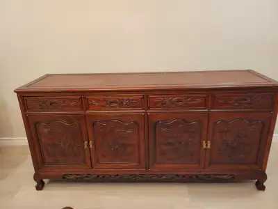 MOVING SALE:  Vintage Rosewood Handcrafted Cabinet, View more