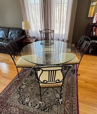 Round Glass Top Table Set with 6 chairs, View more