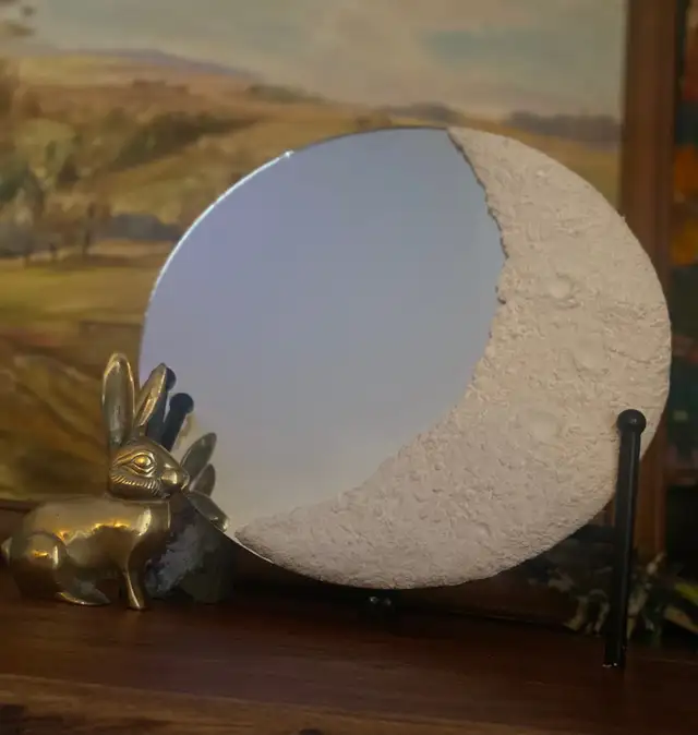 Celestial crescent Moon Mirror                Comes with stand in Home Décor & Accents in Edmonton - Image 3
