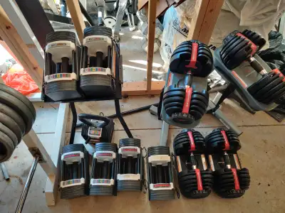 Many Adjustable Dumbbells - Bowflex Powerblock Nuo + Many More, View more