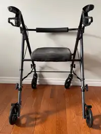  Rollator  walker with  height adjustable seat and handles