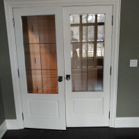 Door 30(w) x 80 x 1.75, Indoor, Half Lite, Leaded Beveled Glass
