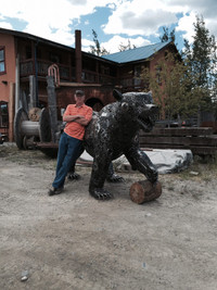 recycled metal art Bear