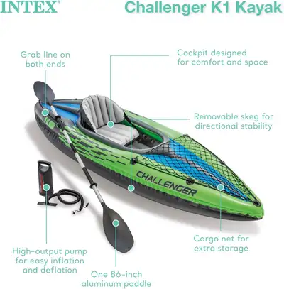 I am selling an Intex Challenger K1 kayak. It has never been used or even removed from the box. The...
