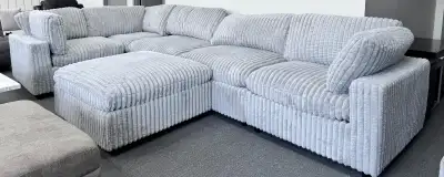 Grey Corduroy Sectional Sofa, View more