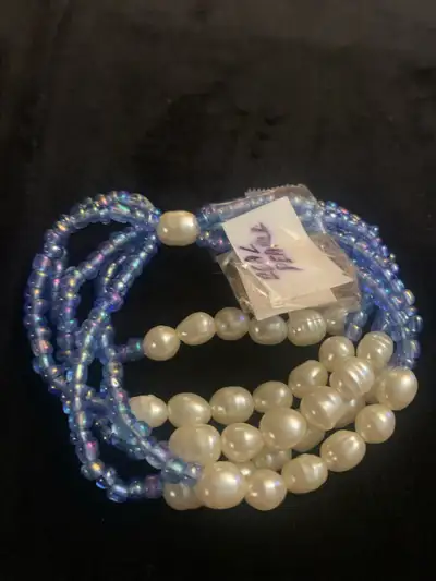 Bracelet with real pearls, View more