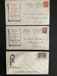 1952 - First Day of Issue Canadian postage stamp envelopes