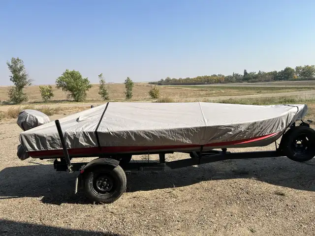 14’ Aluminum Boat, Motor, Trailer in Powerboats & Motorboats in Swift Current - Image 2