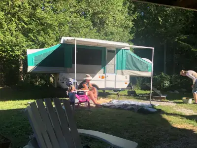 I am selling my camping trailer, which is used and provides a great camping experience, featuring a...