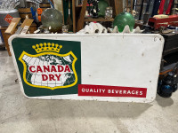 Huge painted tin Canada Dry sign 