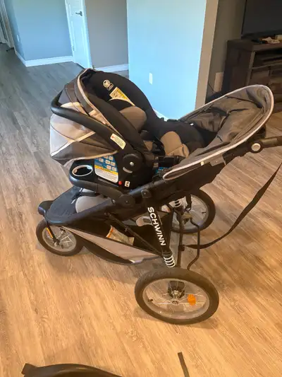 stroller, car seat and base, View more