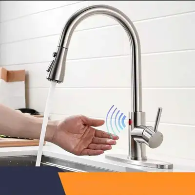 Stainless Steel Touch Control Kitchen Faucets Smart Sensor Kitchen Mixer Touch Faucet for Kitchen Pu...