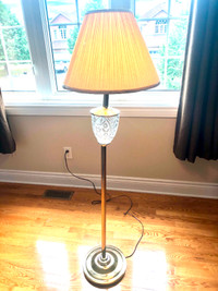 Crystal and Brass Floor Lamp