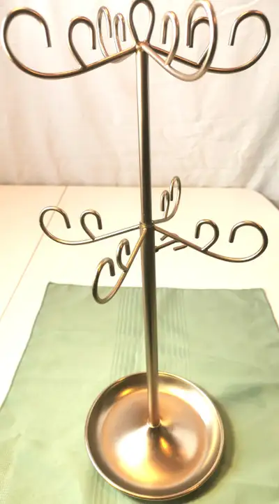 Silver-Tone Metal Jewelry Display Tree, 19″, Multi-Hook Organize, View more