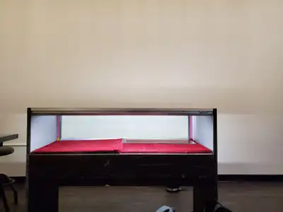 black wood and glass display, showcase anything, wood,, View more