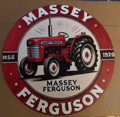 I'm offering a unique Massey Ferguson tin sign, 8 inch diameter. It’s perfect for adding a touch of...