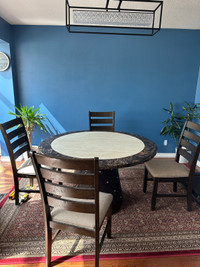 Granite Marble dining table with four chairs 
