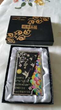 Bus.  card holder lacquerware/mother of pearl 