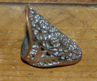 $20 Vintage copper ring with silver wash finish size 8