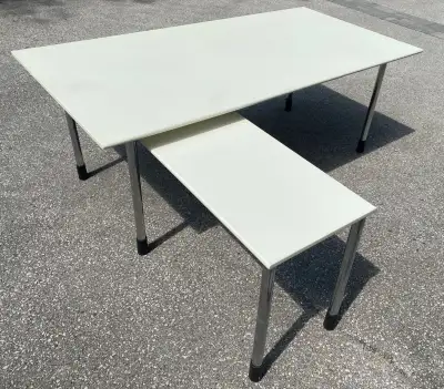 L-Shaped Executive Desk with return. Desk 39" x 77" x 28" high., View more