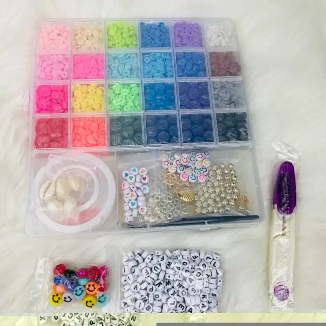 New 6000pcs Clay Beads Jewelry Making Kit For Adult, Kids 8+ in Hobbies & Crafts in Calgary - Image 5