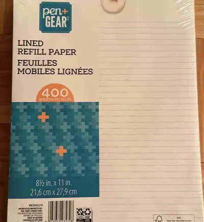 Lined paper pen & gear brand  400 sheets, View more