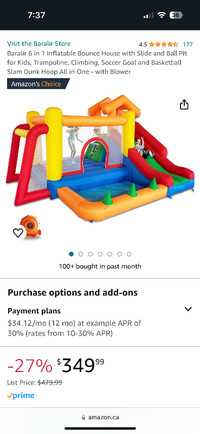 Bounce castle with slide