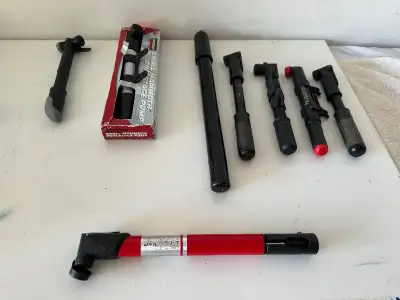 BICYCLE HAND PUMPS, BIKES, BALL PUMPS, 12 VOLT INFLATOR, READ AD, View more