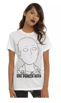 One Punch Man Women's T Shirt Anime Manga Saitama Medium / Large