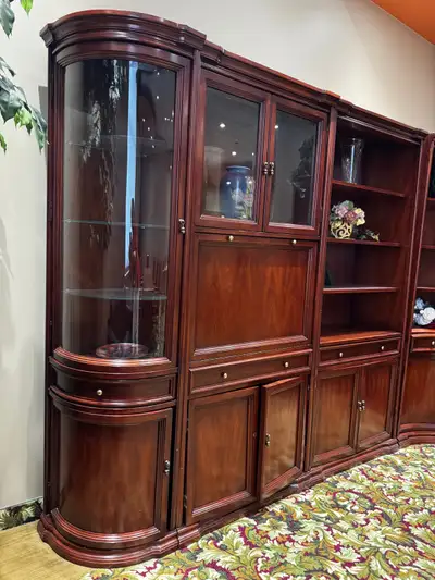 Sectional Corner Mahogany Wooden Bookshelf Cabinet, View more