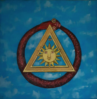 Oil painting on canvas occult themed 