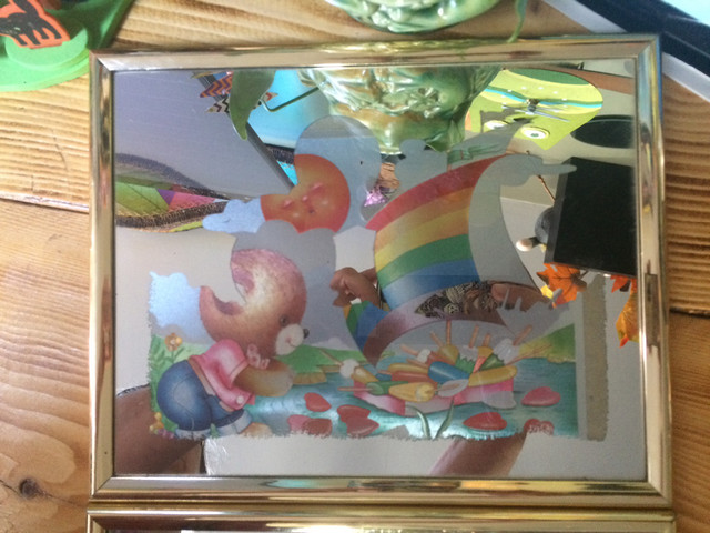 Vintage metallic mirror art by giftcraft 2 pc in Arts & Collectibles in Windsor Region