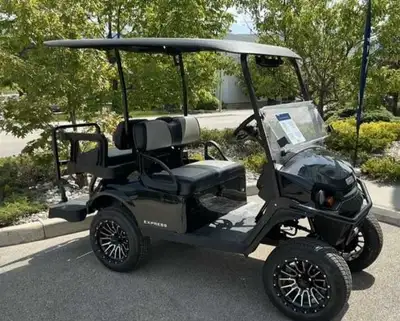 2025 EZGO S4 Express—gas-powered PTV ( personal transportation vehicle ). Gas-powered engine with ho...