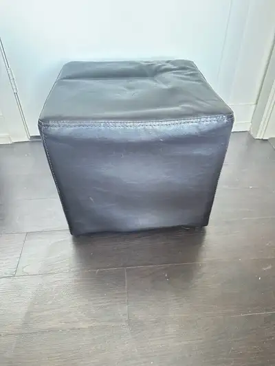 Leather Cube Ottoman, View more
